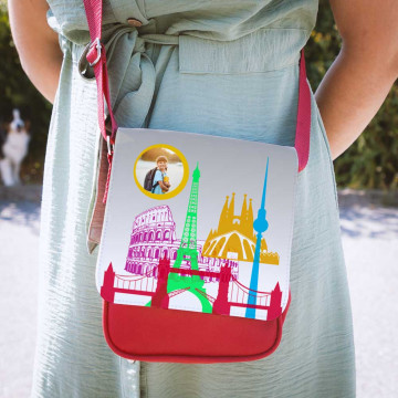 Piccola borsa foto da viaggio colorata