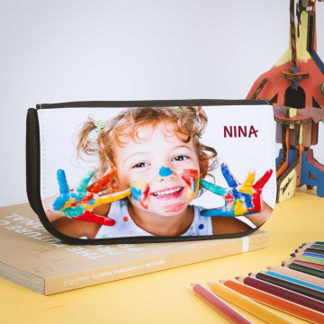 Astuccio colori scuola personalizzato con una foto