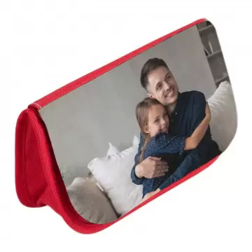 Astuccio rosso personalizzato con foto per scuola o make-up