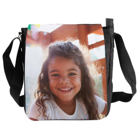 Borsa nera in tessuto stampato Borsa nera in tessuto stampato