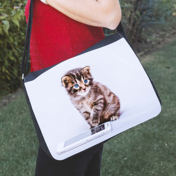 Borsa fotografica grande personalizzata |Borsa a tracolla in tessuto nero