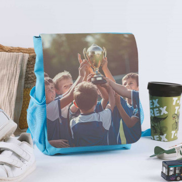 Foto personalizzata zaino per bambini azzurro