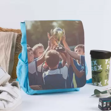 Foto personalizzata zaino per bambini azzurro