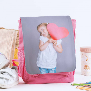 Zaino per bambini rosa con foto stampata