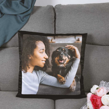 Personalizzato nero cuscino foto