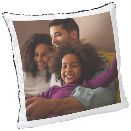 Nero paillettes cuscino foto Nero paillettes cuscino foto