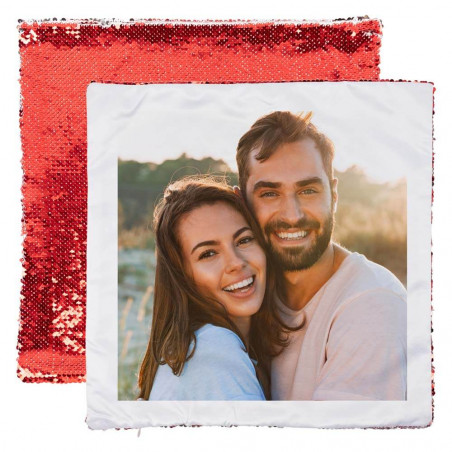 Cuscino in paillettes rosso Cuscino in paillettes rosso