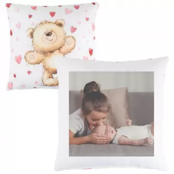 Cuscino orsetto con foto personalizzata | 40x40 cm