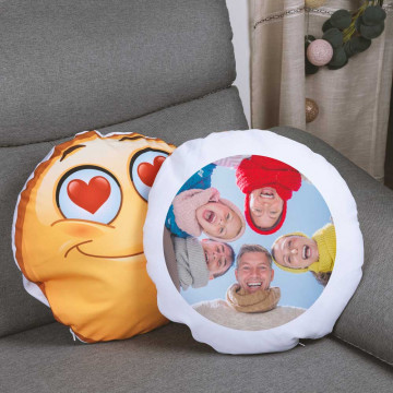 Cuscino rotondo Smiley personalizzato