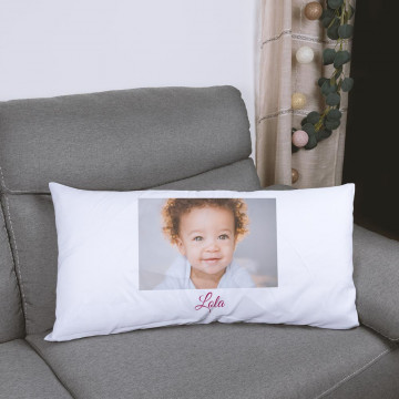 2 grandi cuscini rettangolari personalizzati con foto