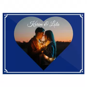 Targa cuore personalizzata con foto | Regalo romantico coppia