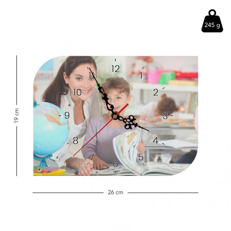 Dimensione dell'orologio a forma di foglia Dimensione dell'orologio a forma di foglia