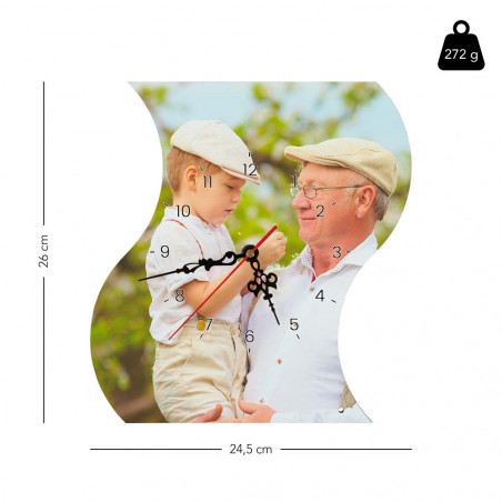 Dimensione dell'orologio a forma di bandiera Dimensione dell'orologio a forma di bandiera