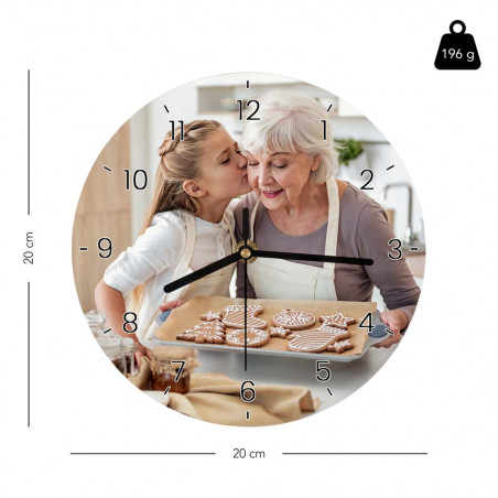 Dimensione dell'orologio rotondo in legno Dimensione dell'orologio rotondo in legno