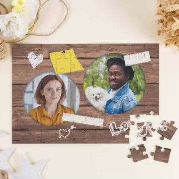 Puzzle A4 Love con 2 foto stampate |Puzzle personalizzato