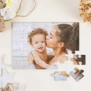 Piccolo puzzle in legno personalizzato 30 pezzi con foto