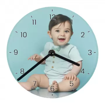 Orologio da parete in vetro personalizzato con foto 18 cm