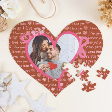 Puzzle cuore personalizzato con tema amore