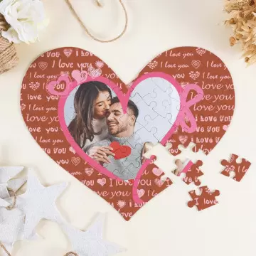 Puzzle cuore personalizzato con tema amore