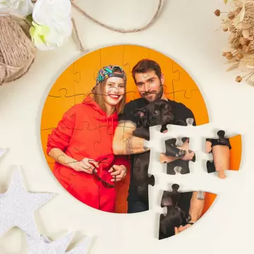 Personalizzato puzzle rotondo con foto in legno