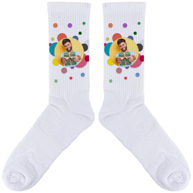 Calzini Personalizzati Con Foto, Regalo Originale Uomo Donna, Calze Divertenti Con Vostra Immagine Per Compleanno, Natale