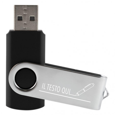 Black Twister USB Flash Drive con masterizzazione di testo