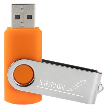 Unità flash USB arancione con incisione di testo Unità flash USB arancione con incisione di testo