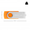 Dimensione dell'unità flash USB arancione