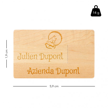 Dimensioni della scheda USB in legno Dimensioni della scheda USB in legno