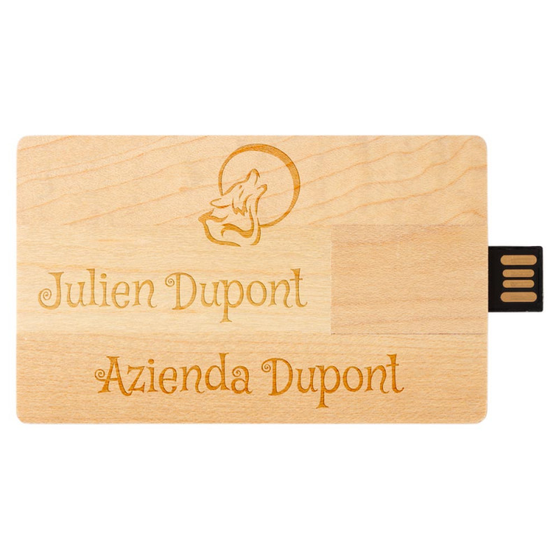 Scheda USB in legno inciso