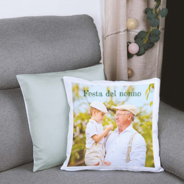 Cuscino posteriore verde personalizzato con foto