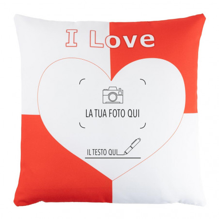 Originale I Love cuscino con la tua foto Originale I Love cuscino con la tua foto