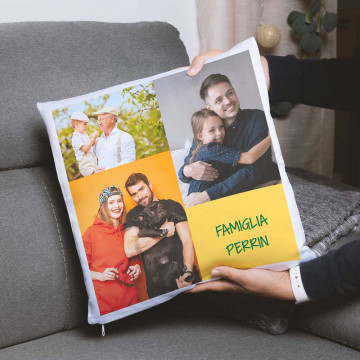 Copricuscino collage foto personalizzato