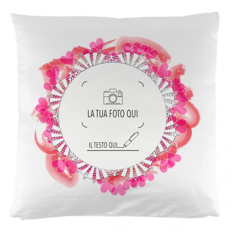 Cuscino rotondo e cuore con foto stampata Cuscino rotondo e cuore con foto stampata