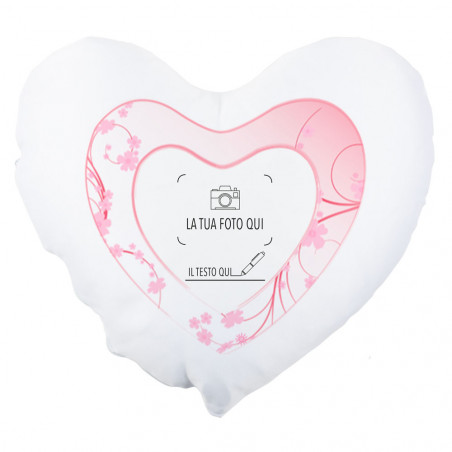 Cuscino cuore di design originale con foto stampata Cuscino cuore di design originale con foto stampata