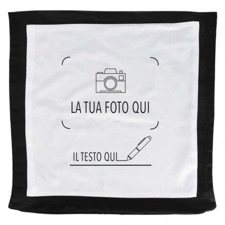 Cuscino personalizzato nero bordi