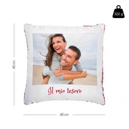 Dimensione del cuscino di paillettes rosso Dimensione del cuscino di paillettes rosso