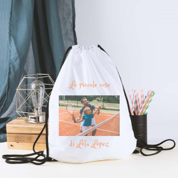 Borsa da palestra personalizzata con foto |Borsa leggera bianca con foto
