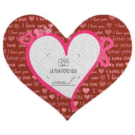 Puzzle a forma di cuore a tema amore Puzzle a forma di cuore a tema amore