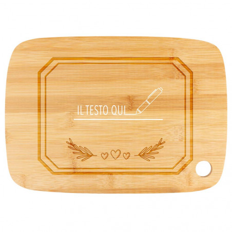 Love design tavola da cucina in legno con personalizzazione di testo inciso Love design tavola da cucina in legno con personalizzazione di testo inciso