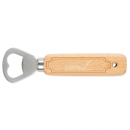 Decapsulatore in legno originale con personalizzazione del testo Decapsulatore in legno originale con personalizzazione del testo