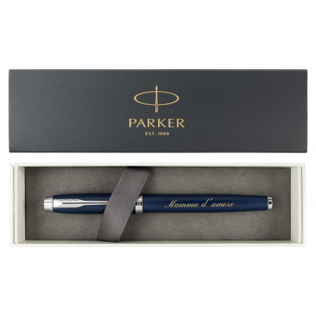 Penna Roller Parker IM blu incisione del testo Penna Roller Parker IM blu incisione del testo