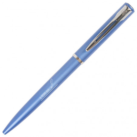 Penna blu laureata Waterman con incisione del testo Penna blu laureata Waterman con incisione del testo