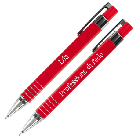 Scatola di penna e unico porta mine rosso comunione Scatola di penna e unico porta mine rosso comunione