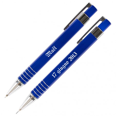Penna blu e portamine incise per la Comunione Penna blu e portamine incise per la Comunione