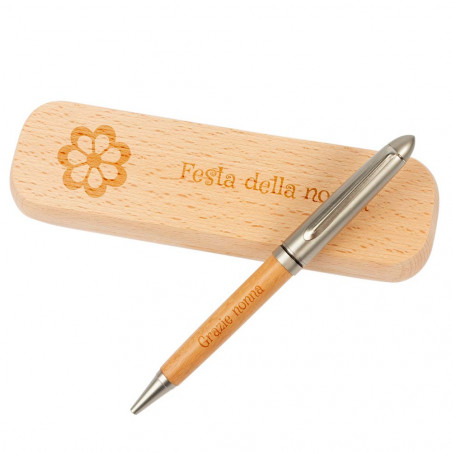 Penna in legno e la sua scatola personalizzata Penna in legno e la sua scatola personalizzata