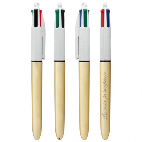 Penna Bic 4 colori unici d'oro Penna Bic 4 colori unici d'oro