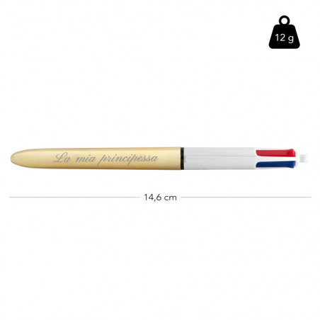 Dimensione penna Bic 4 colori oro Dimensione penna Bic 4 colori oro