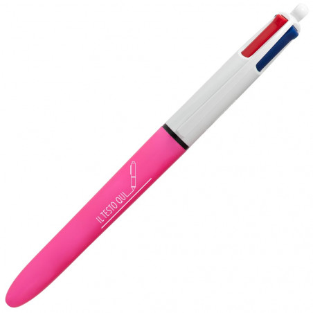 4 penna colore rosa con testo inciso dal marchio Bic 4 penna colore rosa con testo inciso dal marchio Bic