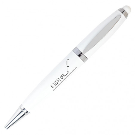 Custodia per penna USB bianca con testo Custodia per penna USB bianca con testo
